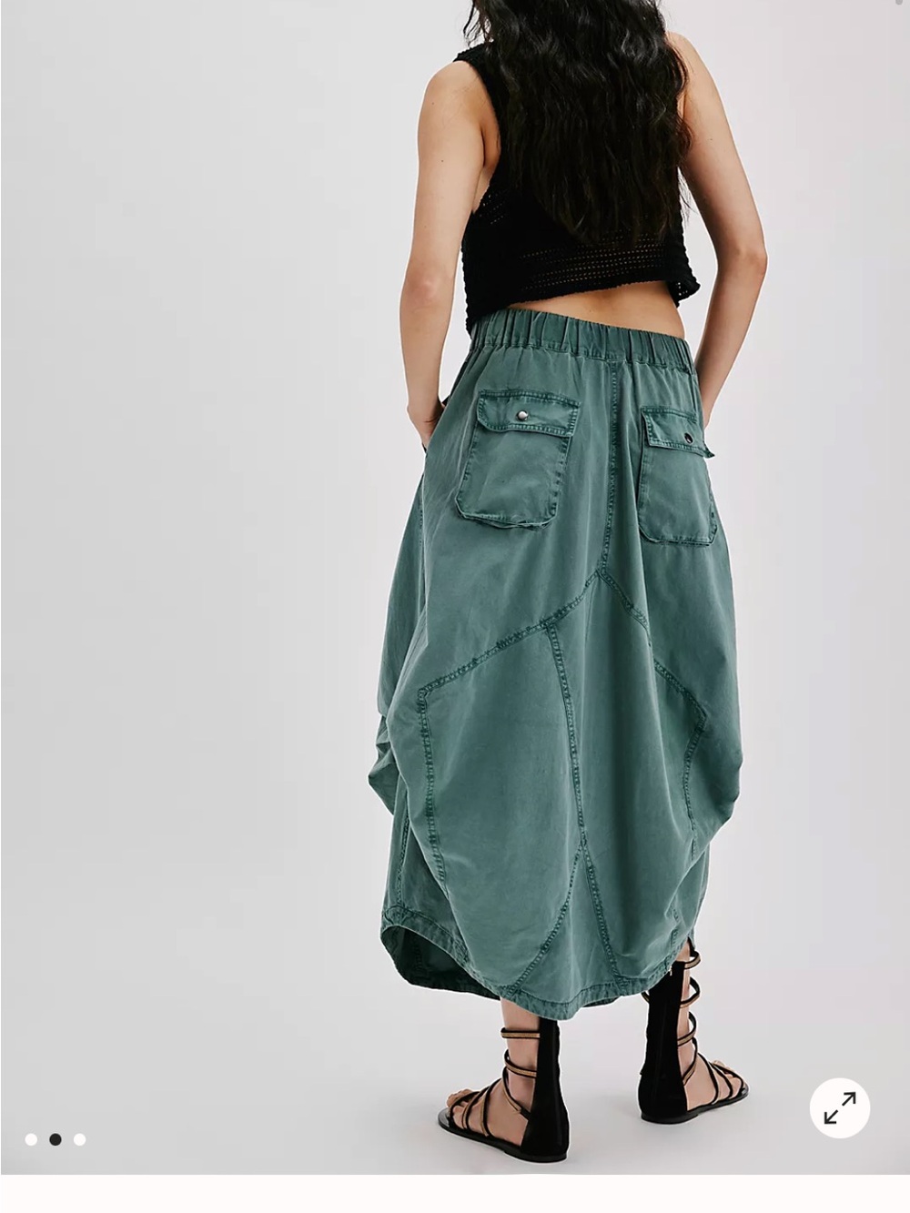 Free People Willow Poplin Maxi Skirt — Green - Picture 10 of 13